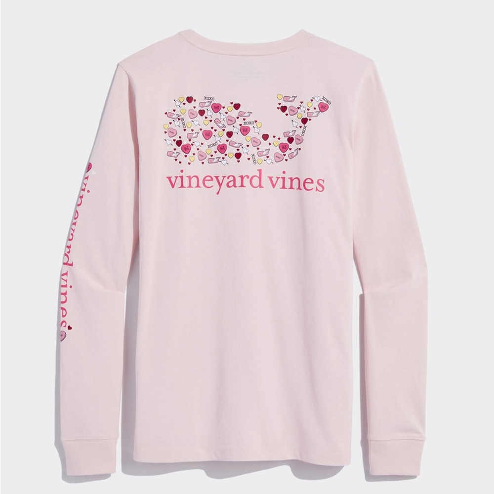 Vineyard Vines Women Valentine’s Day Heart Whale Long Sleeve Tee XS